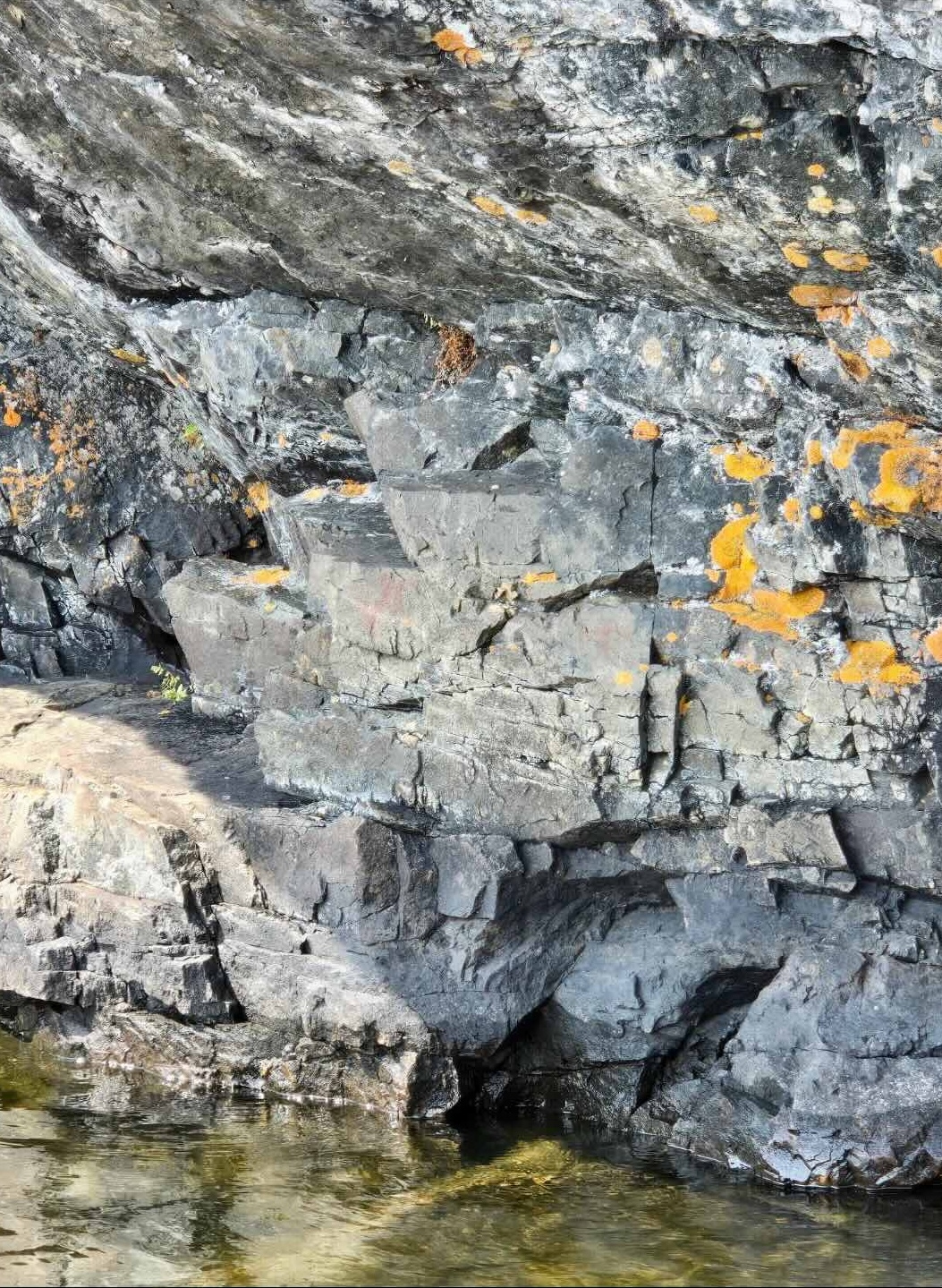 Dog Lake (Missinaibi) pictograph panel - overview